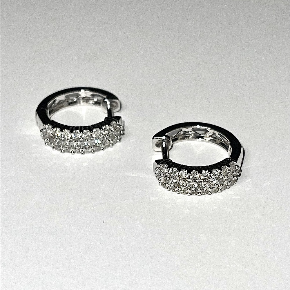 14k white gold diamond earrings